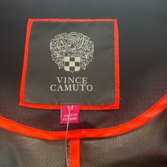 Vince Camuto Women’s Black Raincoat with White Zippers - Picture 8 of 10